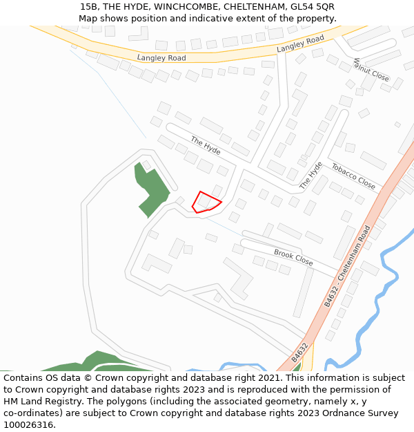 15B, THE HYDE, WINCHCOMBE, CHELTENHAM, GL54 5QR: Location map and indicative extent of plot