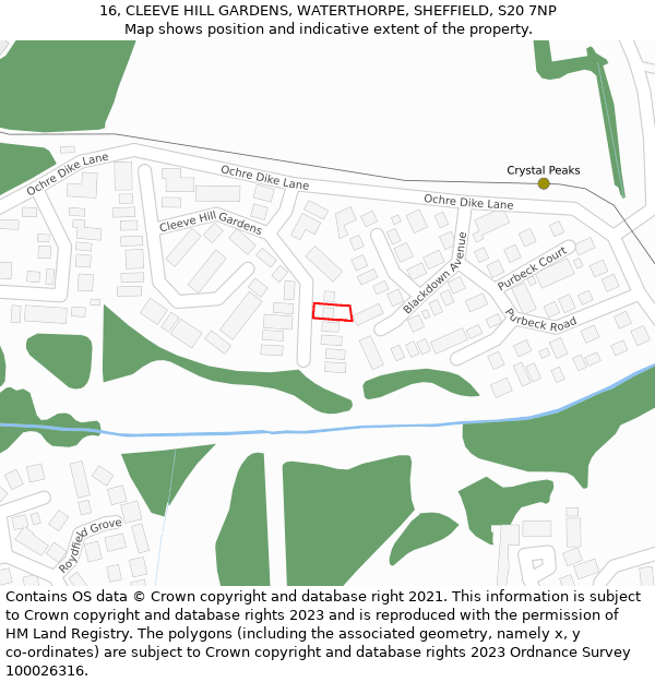 16, CLEEVE HILL GARDENS, WATERTHORPE, SHEFFIELD, S20 7NP: Location map and indicative extent of plot