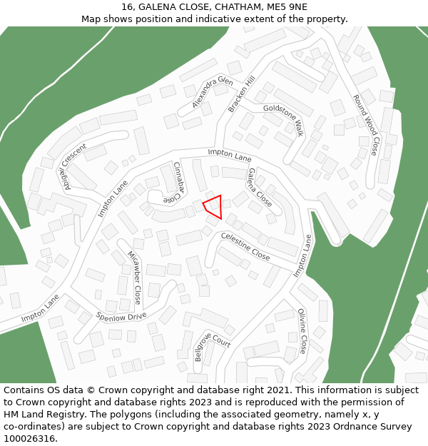 16, GALENA CLOSE, CHATHAM, ME5 9NE: Location map and indicative extent of plot