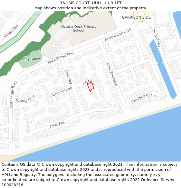 16, ISIS COURT, HULL, HU9 1PT: Location map and indicative extent of plot