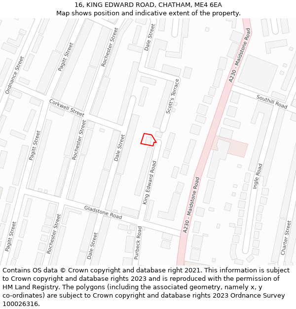 16, KING EDWARD ROAD, CHATHAM, ME4 6EA: Location map and indicative extent of plot