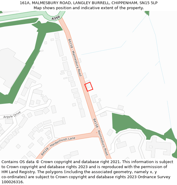 161A, MALMESBURY ROAD, LANGLEY BURRELL, CHIPPENHAM, SN15 5LP: Location map and indicative extent of plot