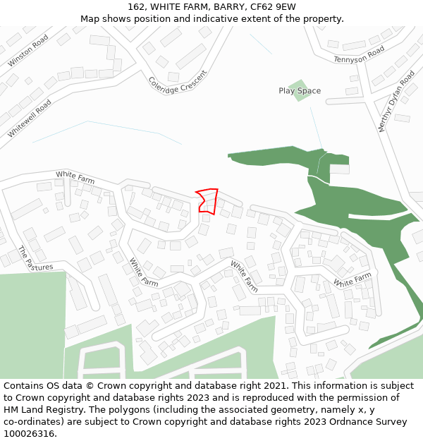 162, WHITE FARM, BARRY, CF62 9EW: Location map and indicative extent of plot