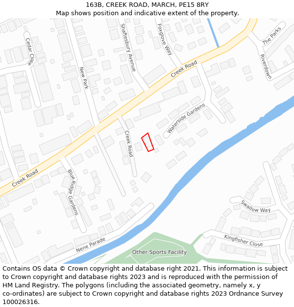 163B, CREEK ROAD, MARCH, PE15 8RY: Location map and indicative extent of plot