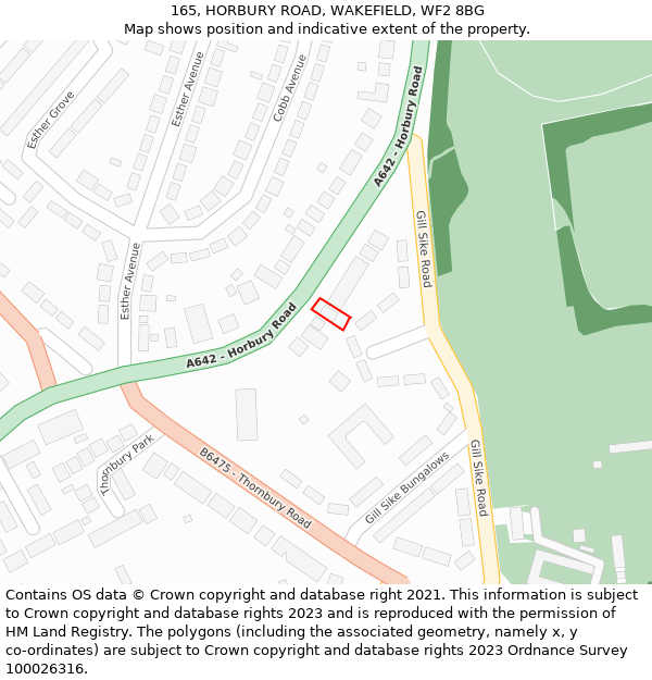 165, HORBURY ROAD, WAKEFIELD, WF2 8BG: Location map and indicative extent of plot