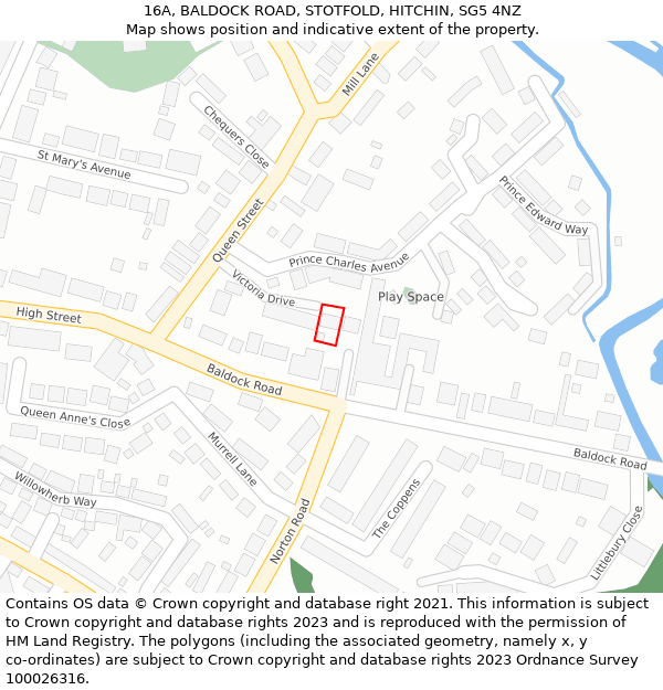 16A, BALDOCK ROAD, STOTFOLD, HITCHIN, SG5 4NZ: Location map and indicative extent of plot