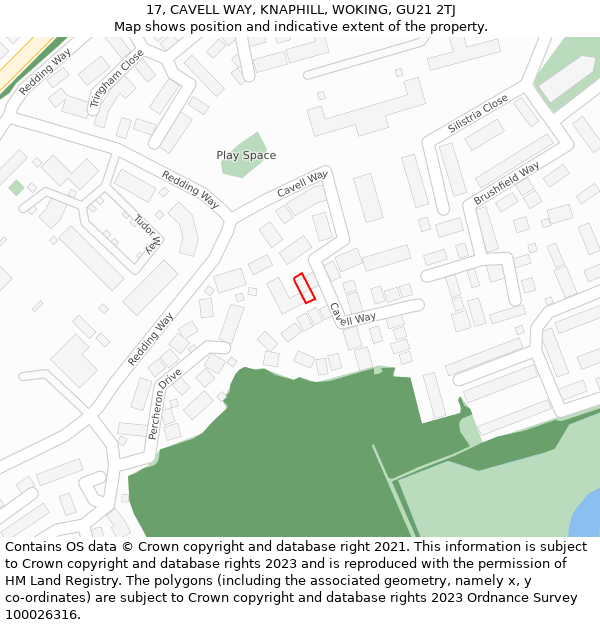 17, CAVELL WAY, KNAPHILL, WOKING, GU21 2TJ: Location map and indicative extent of plot