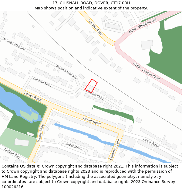 17, CHISNALL ROAD, DOVER, CT17 0RH: Location map and indicative extent of plot