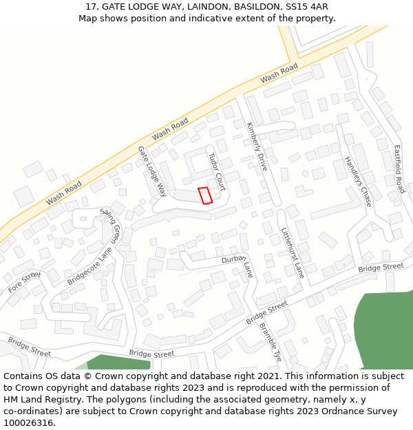 17, GATE LODGE WAY, LAINDON, BASILDON, SS15 4AR: Location map and indicative extent of plot