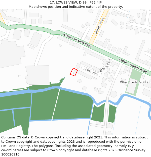 17, LOWES VIEW, DISS, IP22 4JP: Location map and indicative extent of plot