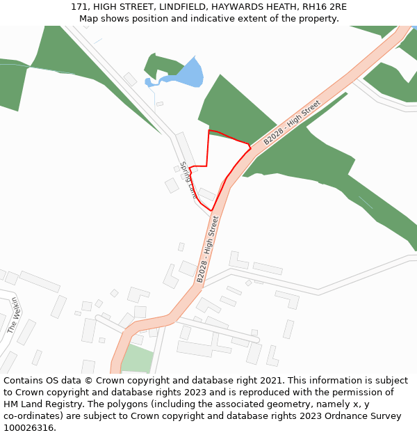 171, HIGH STREET, LINDFIELD, HAYWARDS HEATH, RH16 2RE: Location map and indicative extent of plot