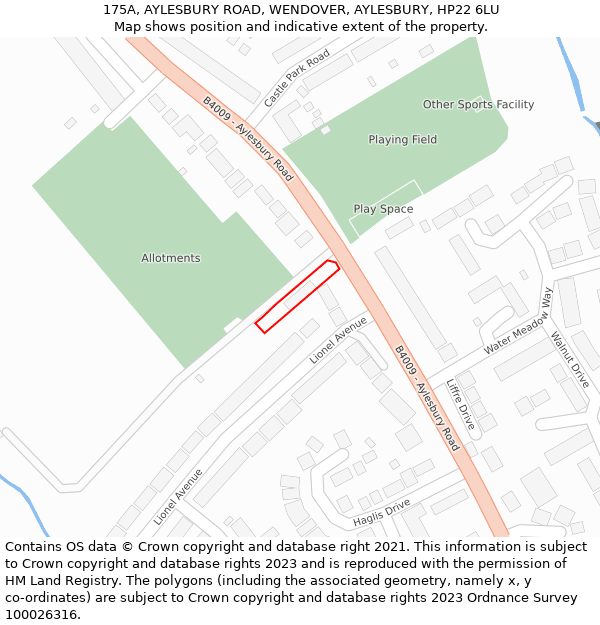 175A, AYLESBURY ROAD, WENDOVER, AYLESBURY, HP22 6LU: Location map and indicative extent of plot