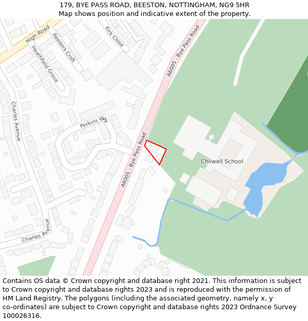 179, BYE PASS ROAD, BEESTON, NOTTINGHAM, NG9 5HR: Location map and indicative extent of plot