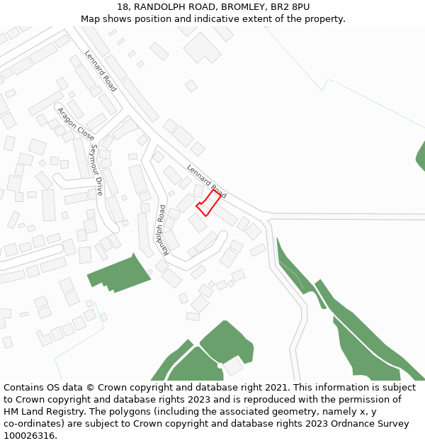 18, RANDOLPH ROAD, BROMLEY, BR2 8PU: Location map and indicative extent of plot