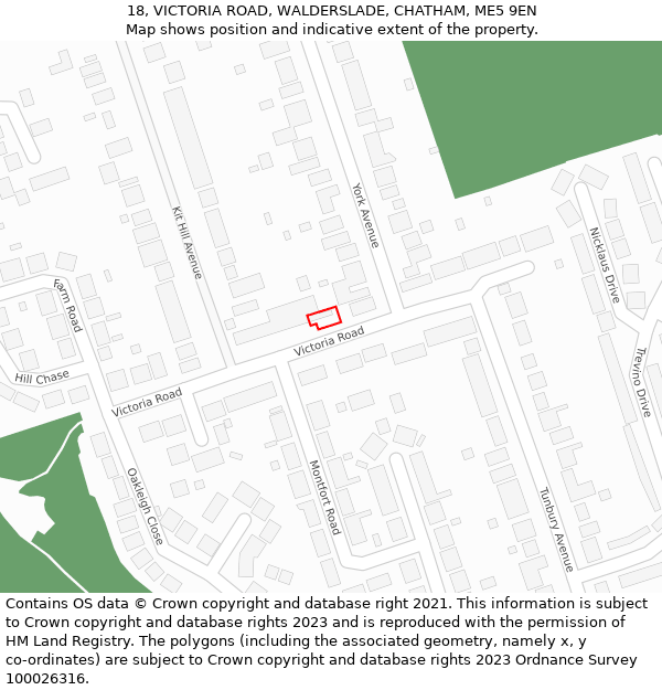 18, VICTORIA ROAD, WALDERSLADE, CHATHAM, ME5 9EN: Location map and indicative extent of plot