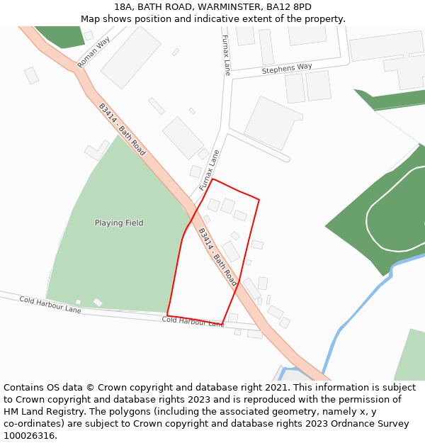 18A, BATH ROAD, WARMINSTER, BA12 8PD: Location map and indicative extent of plot