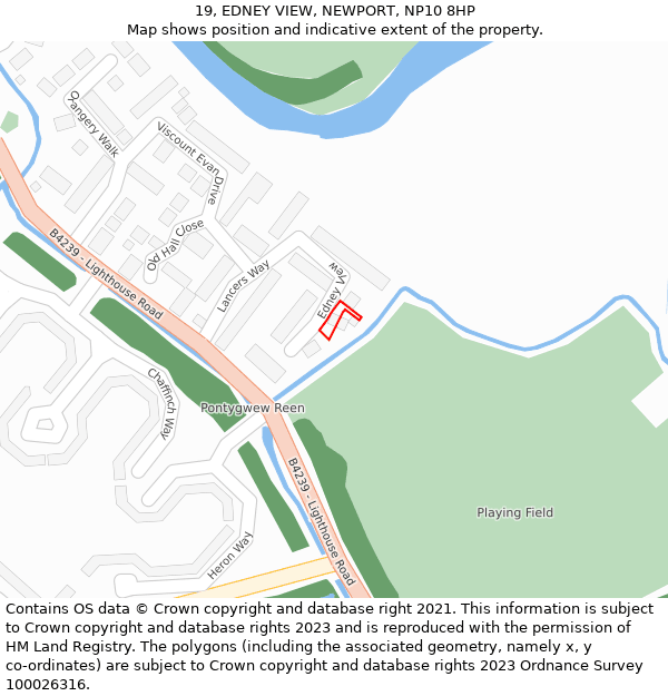 19, EDNEY VIEW, NEWPORT, NP10 8HP: Location map and indicative extent of plot