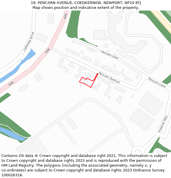 19, PENCARN AVENUE, COEDKERNEW, NEWPORT, NP10 8TJ: Location map and indicative extent of plot