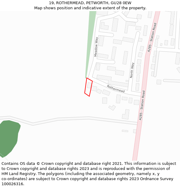 19, ROTHERMEAD, PETWORTH, GU28 0EW: Location map and indicative extent of plot