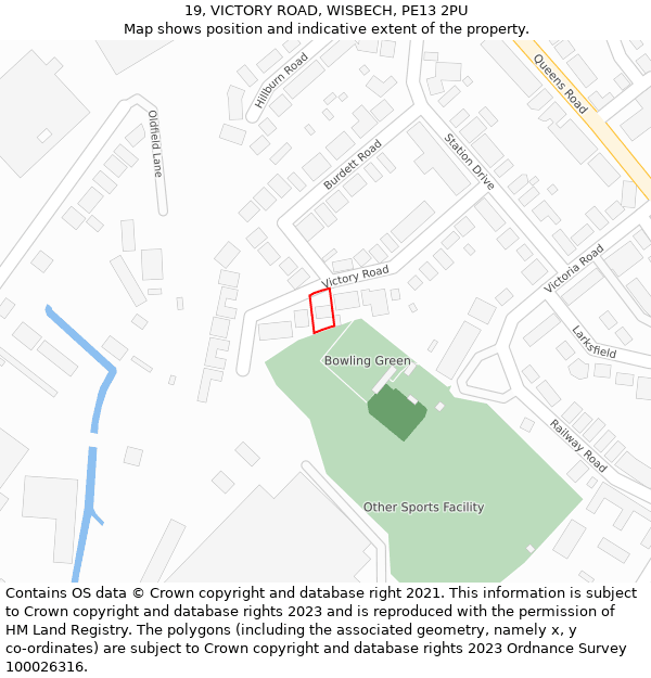 19, VICTORY ROAD, WISBECH, PE13 2PU: Location map and indicative extent of plot