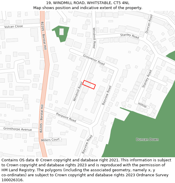 19, WINDMILL ROAD, WHITSTABLE, CT5 4NL: Location map and indicative extent of plot