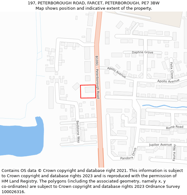 197, PETERBOROUGH ROAD, FARCET, PETERBOROUGH, PE7 3BW: Location map and indicative extent of plot