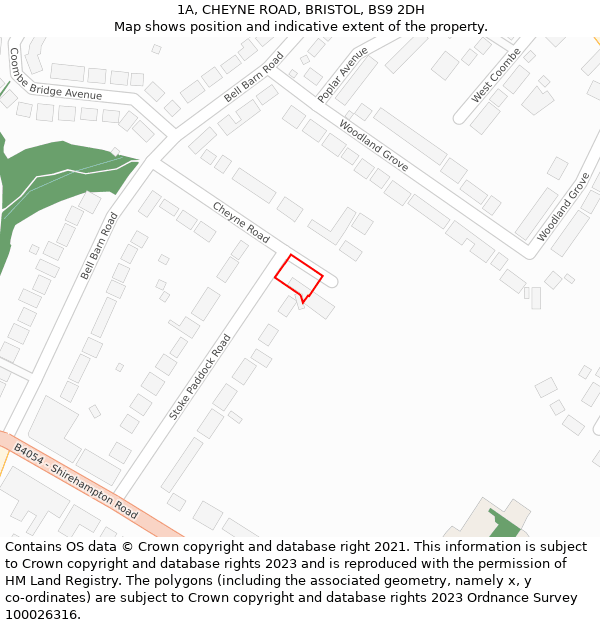 1A, CHEYNE ROAD, BRISTOL, BS9 2DH: Location map and indicative extent of plot
