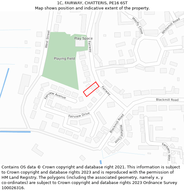 1C, FAIRWAY, CHATTERIS, PE16 6ST: Location map and indicative extent of plot