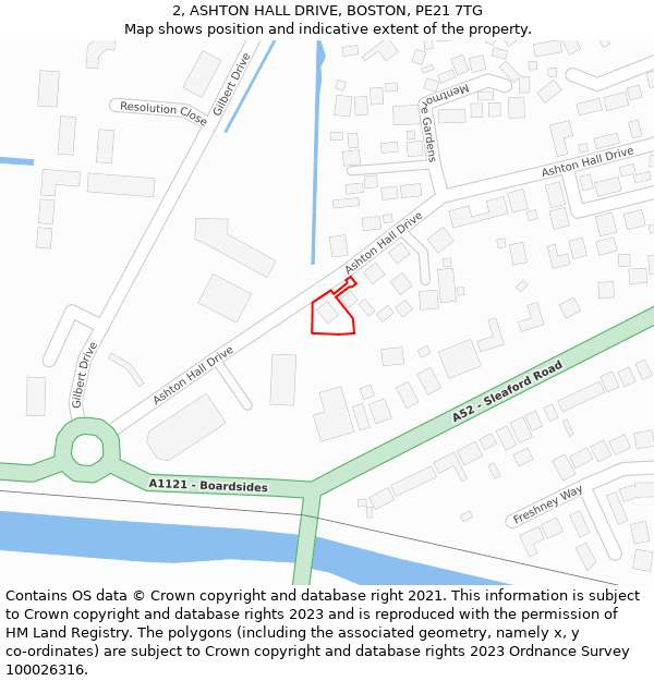 2, ASHTON HALL DRIVE, BOSTON, PE21 7TG: Location map and indicative extent of plot