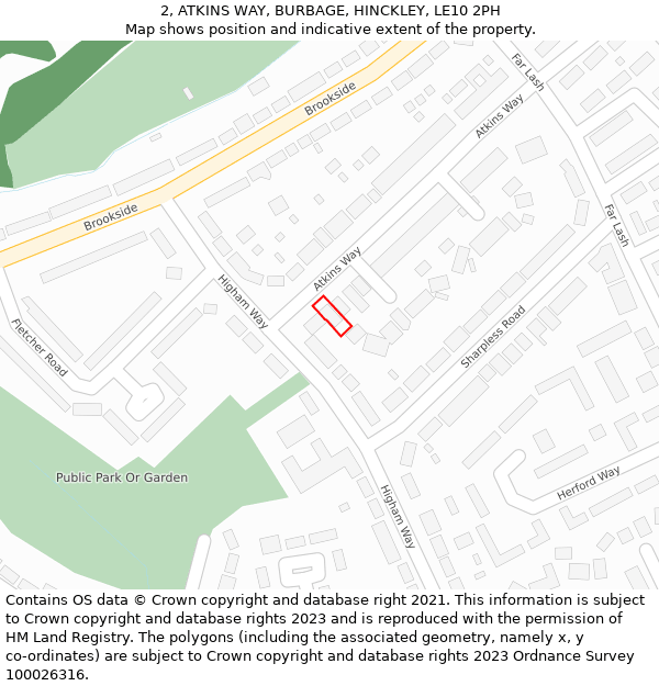 2, ATKINS WAY, BURBAGE, HINCKLEY, LE10 2PH: Location map and indicative extent of plot