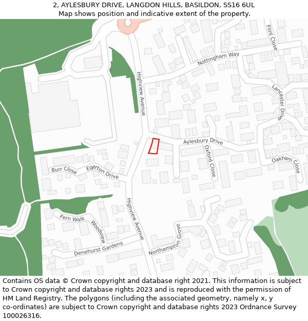 2, AYLESBURY DRIVE, LANGDON HILLS, BASILDON, SS16 6UL: Location map and indicative extent of plot
