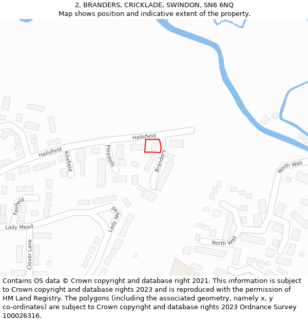 2, BRANDERS, CRICKLADE, SWINDON, SN6 6NQ: Location map and indicative extent of plot