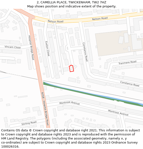 2, CAMELLIA PLACE, TWICKENHAM, TW2 7HZ: Location map and indicative extent of plot