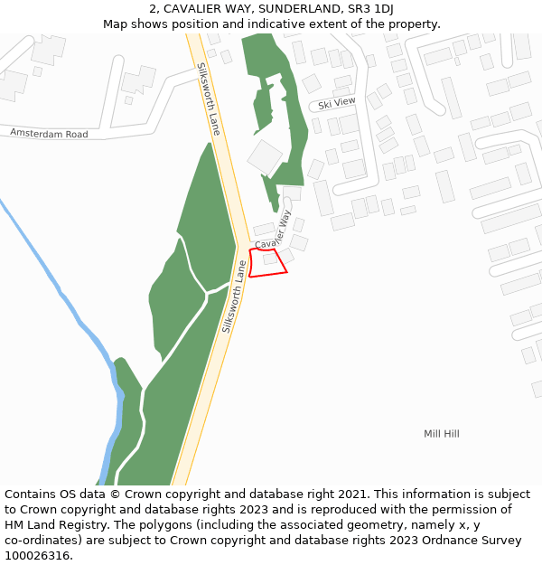 2, CAVALIER WAY, SUNDERLAND, SR3 1DJ: Location map and indicative extent of plot