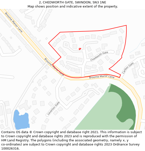 2, CHEDWORTH GATE, SWINDON, SN3 1NE: Location map and indicative extent of plot