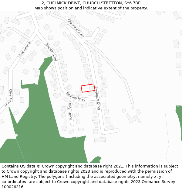 2, CHELMICK DRIVE, CHURCH STRETTON, SY6 7BP: Location map and indicative extent of plot