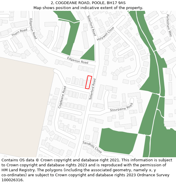 2, COGDEANE ROAD, POOLE, BH17 9AS: Location map and indicative extent of plot