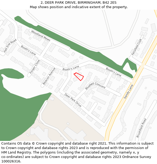 2, DEER PARK DRIVE, BIRMINGHAM, B42 2ES: Location map and indicative extent of plot