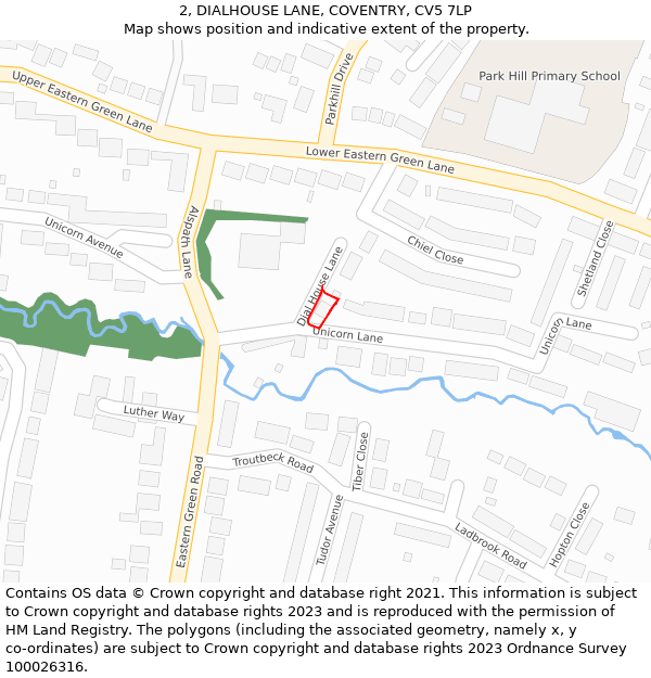 2, DIALHOUSE LANE, COVENTRY, CV5 7LP: Location map and indicative extent of plot