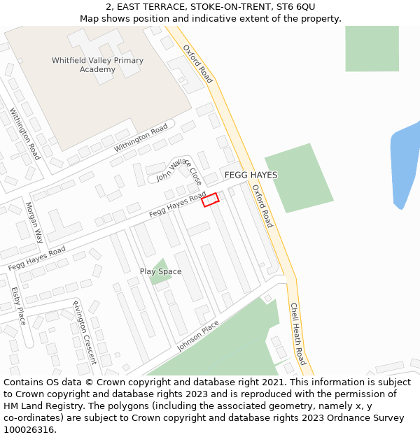 2, EAST TERRACE, STOKE-ON-TRENT, ST6 6QU: Location map and indicative extent of plot