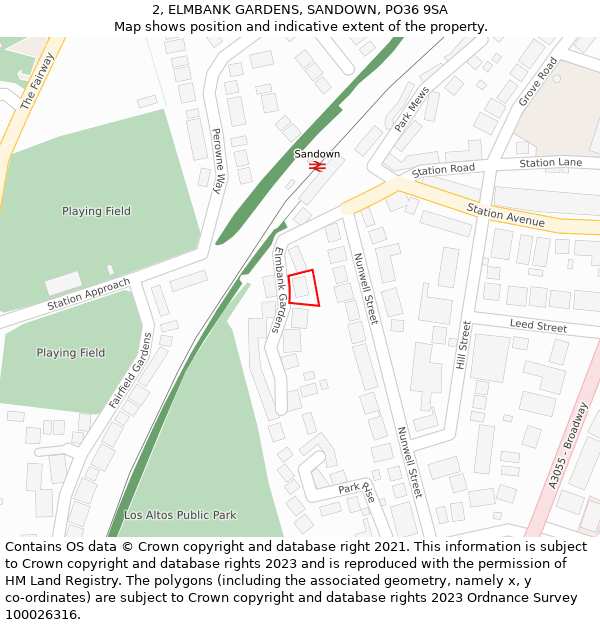 2, ELMBANK GARDENS, SANDOWN, PO36 9SA: Location map and indicative extent of plot