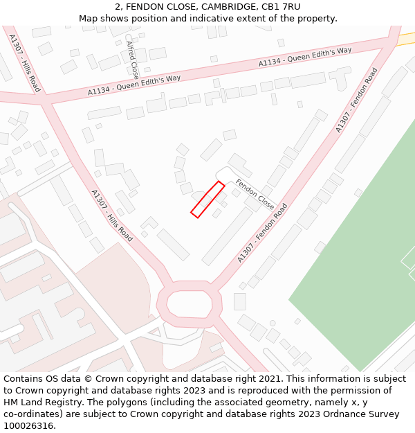 2, FENDON CLOSE, CAMBRIDGE, CB1 7RU: Location map and indicative extent of plot