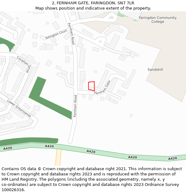 2, FERNHAM GATE, FARINGDON, SN7 7LR: Location map and indicative extent of plot