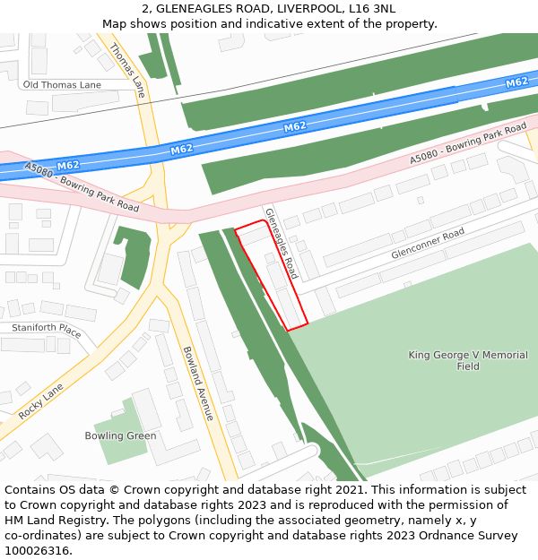 2, GLENEAGLES ROAD, LIVERPOOL, L16 3NL: Location map and indicative extent of plot