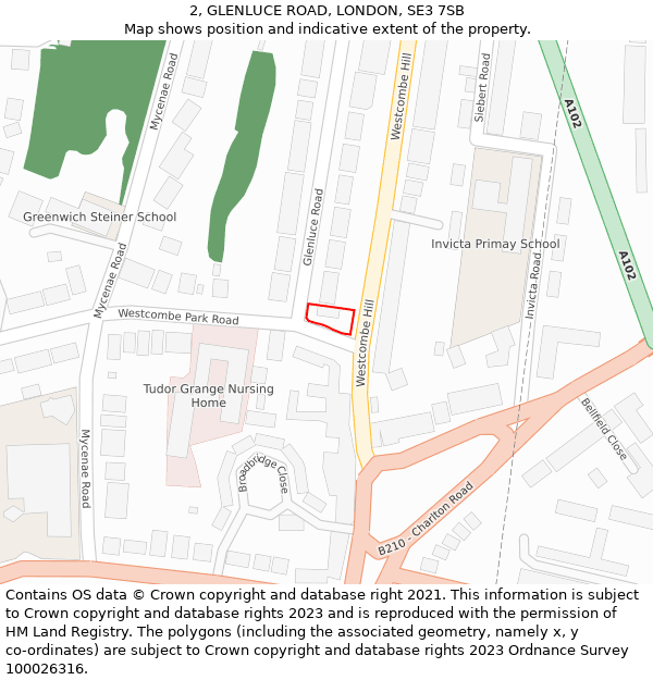 2, GLENLUCE ROAD, LONDON, SE3 7SB: Location map and indicative extent of plot