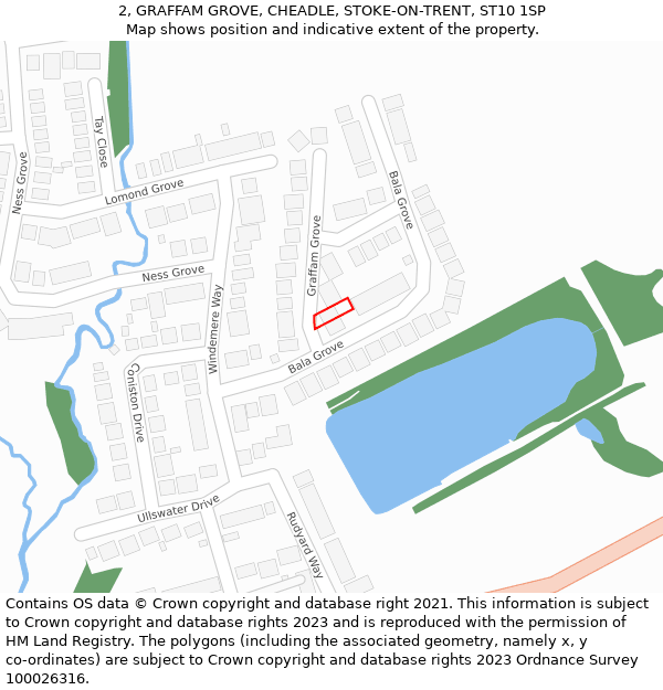2, GRAFFAM GROVE, CHEADLE, STOKE-ON-TRENT, ST10 1SP: Location map and indicative extent of plot