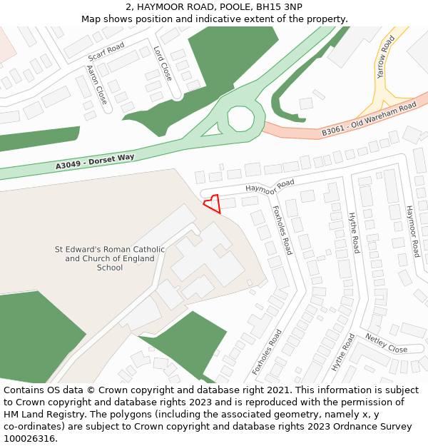 2, HAYMOOR ROAD, POOLE, BH15 3NP: Location map and indicative extent of plot