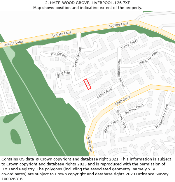 2, HAZELWOOD GROVE, LIVERPOOL, L26 7XF: Location map and indicative extent of plot