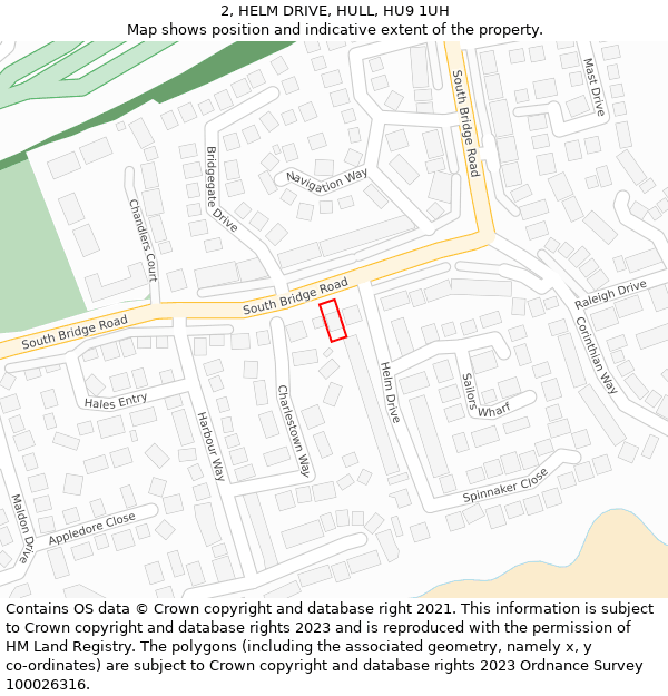 2, HELM DRIVE, HULL, HU9 1UH: Location map and indicative extent of plot