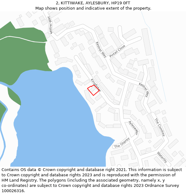 2, KITTIWAKE, AYLESBURY, HP19 0FT: Location map and indicative extent of plot